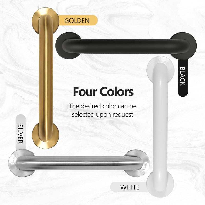 Rackickyer Shower Grab Bar, 2 Pack 32 Inch Brushed Nickel Bathroom Safety Bar, 1.25" Diameter 304 Stainless Steel Grab Bars for Bathtubs and Showers, Handicap Shower Grab Bar for Seniors Elderly - Image 5